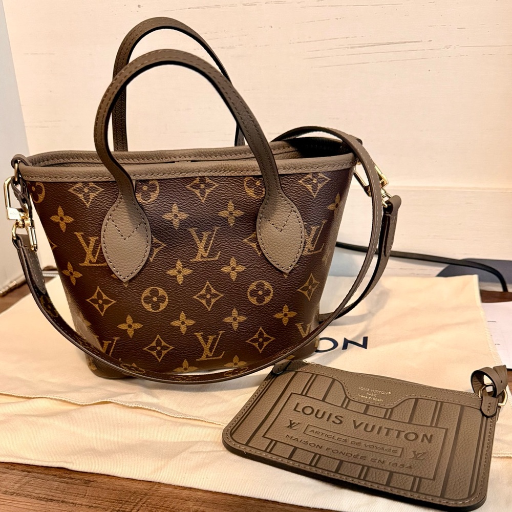 SOLD—-Louis Vuitton inside out neverfull Bb in Dark Fango Mini Bag